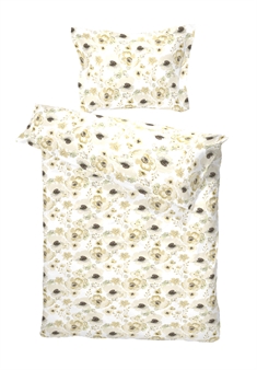 Borås Cotton sengetøj - 140x200 cm - Adria yellow - Sengesæt i 100% bomuldssatin - Borås Cotton sengelinned